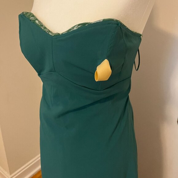 Nicole Miller Green & Silver Strapless Gown NWT - Picture 11 of 11